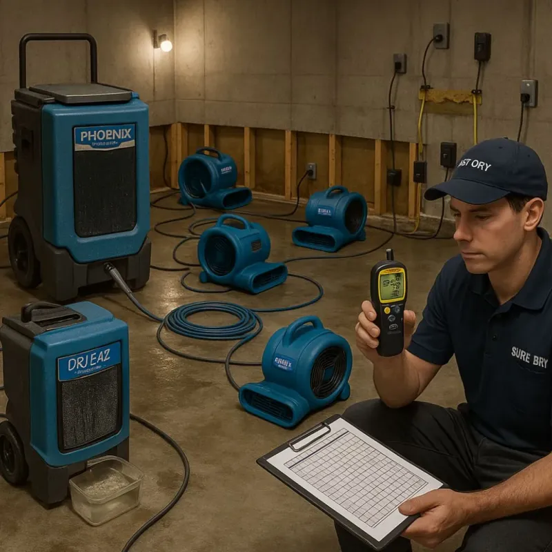 Structural Drying and Dehumidification process in Valle Vista, AZ